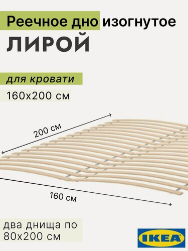 Изображение товара Реечное дно изогнутое лирой IKEA, 160х200 см