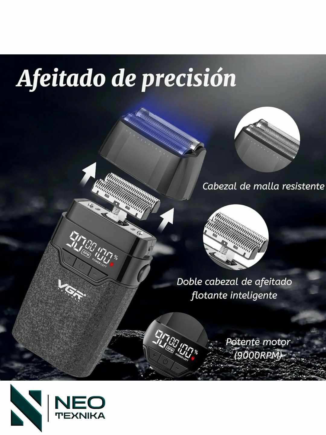 Машинка для стрижки VGR V-640_S3, питание от USB, нержавеющая сталь — фото 1