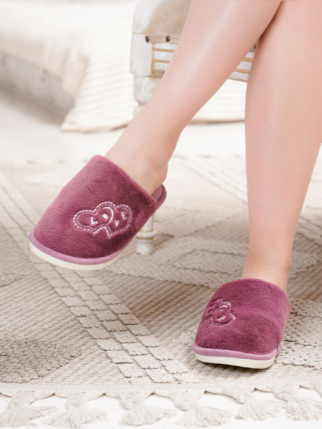 Тапочки, размер 36-37, бордовый — фото 1