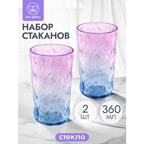 Набор 2 стаканов 360 мл Elan Gallery с орнаметном 8х8х125 см стекло 800₽