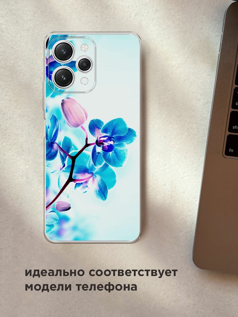 Чехол на Xiaomi Redmi 12 5G / Сяоми Редми 12 5G с принтом "Голубая орхидея" — фото 1