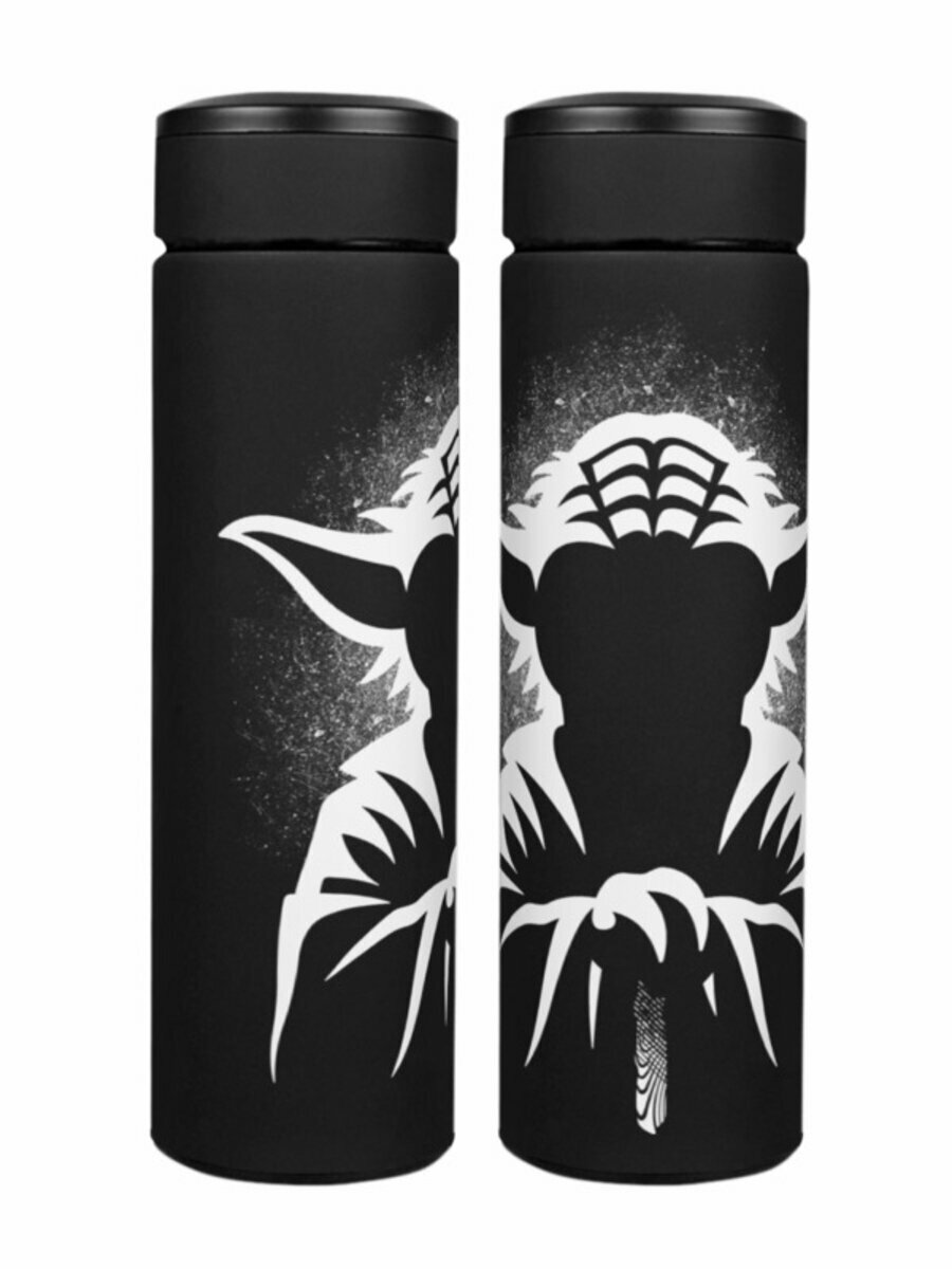 Термос «Мастер Йода. Yoda. Star Wars. Звёздные войны 2.» (черный)