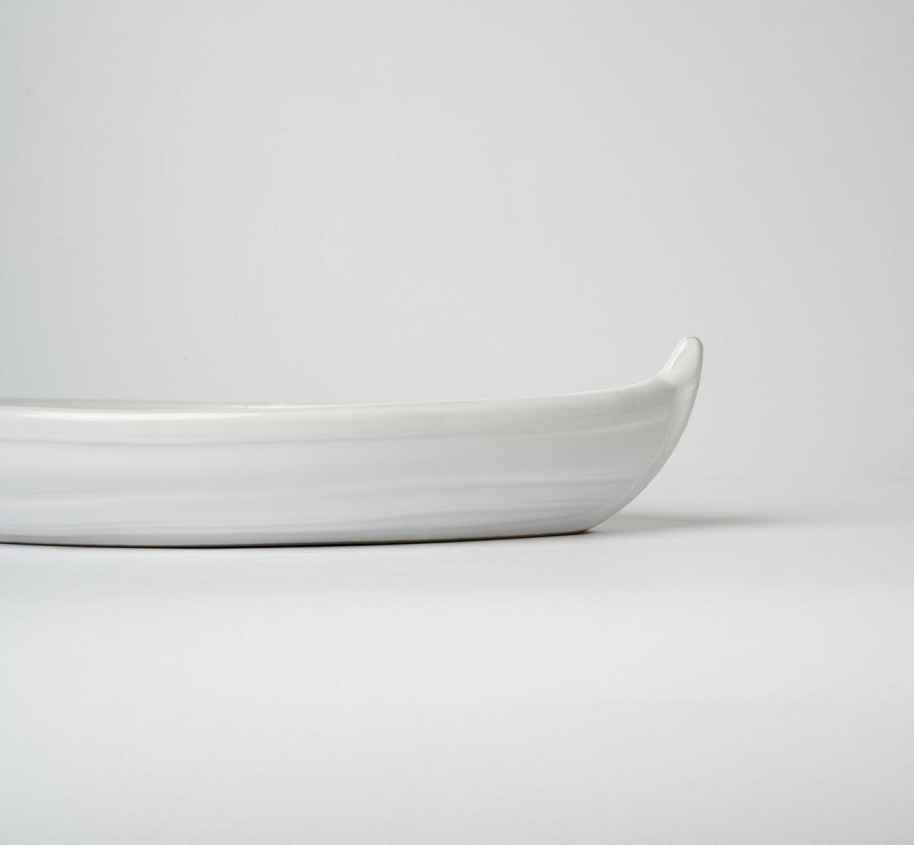 Блюдо Boat Plate White Porcelain 45x23.5 см — фото 1