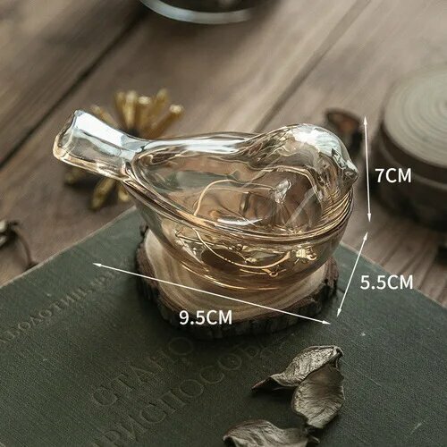 Янтарная стеклянная шкатулка для украшений, Bird Jewelry Jar