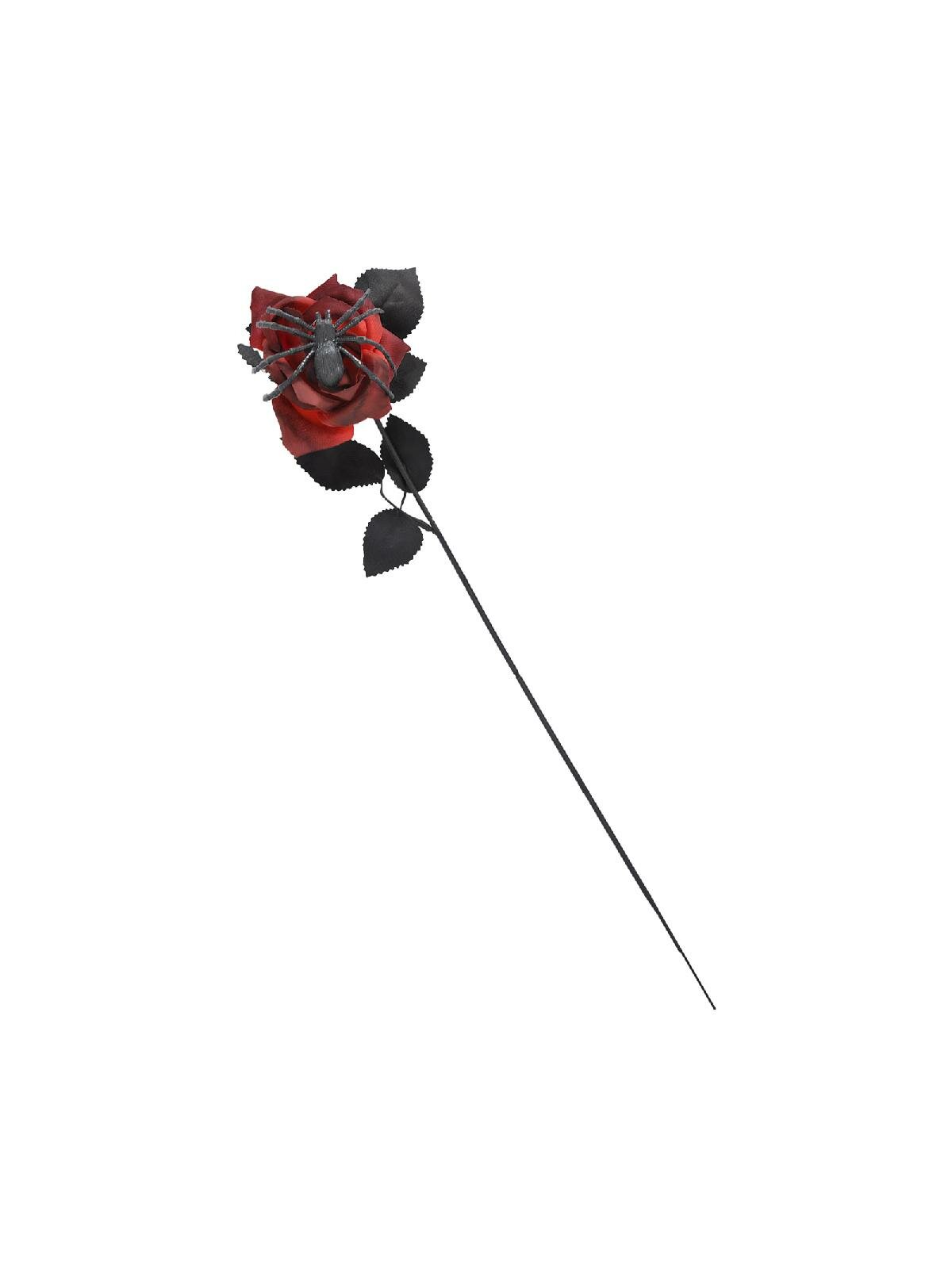 Стебель розы с черными пауками Для украшения дома на Хэллоуин искусственный цветок