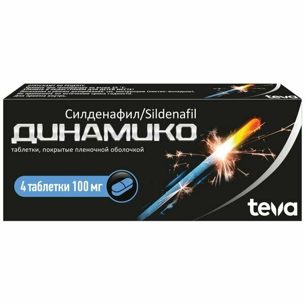 Динамико таблетки п/о плен. 100мг 4шт — фото 1