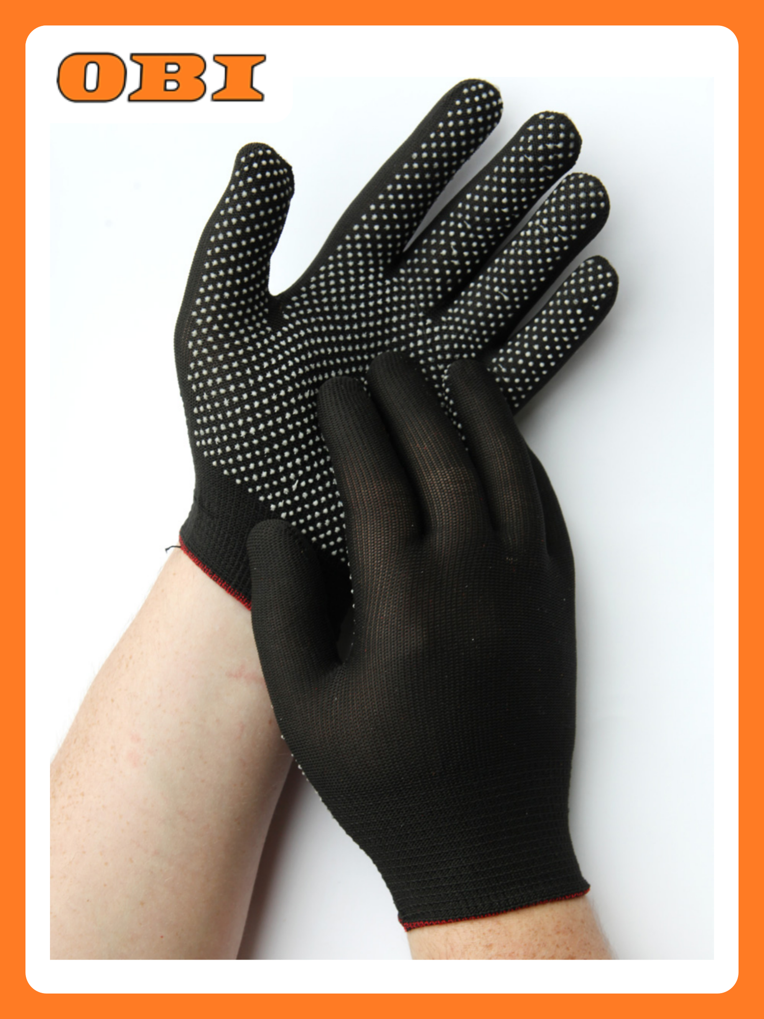 Перчатки Sapphire нейлон/ПВХ точечное покрытие многоразовые черные