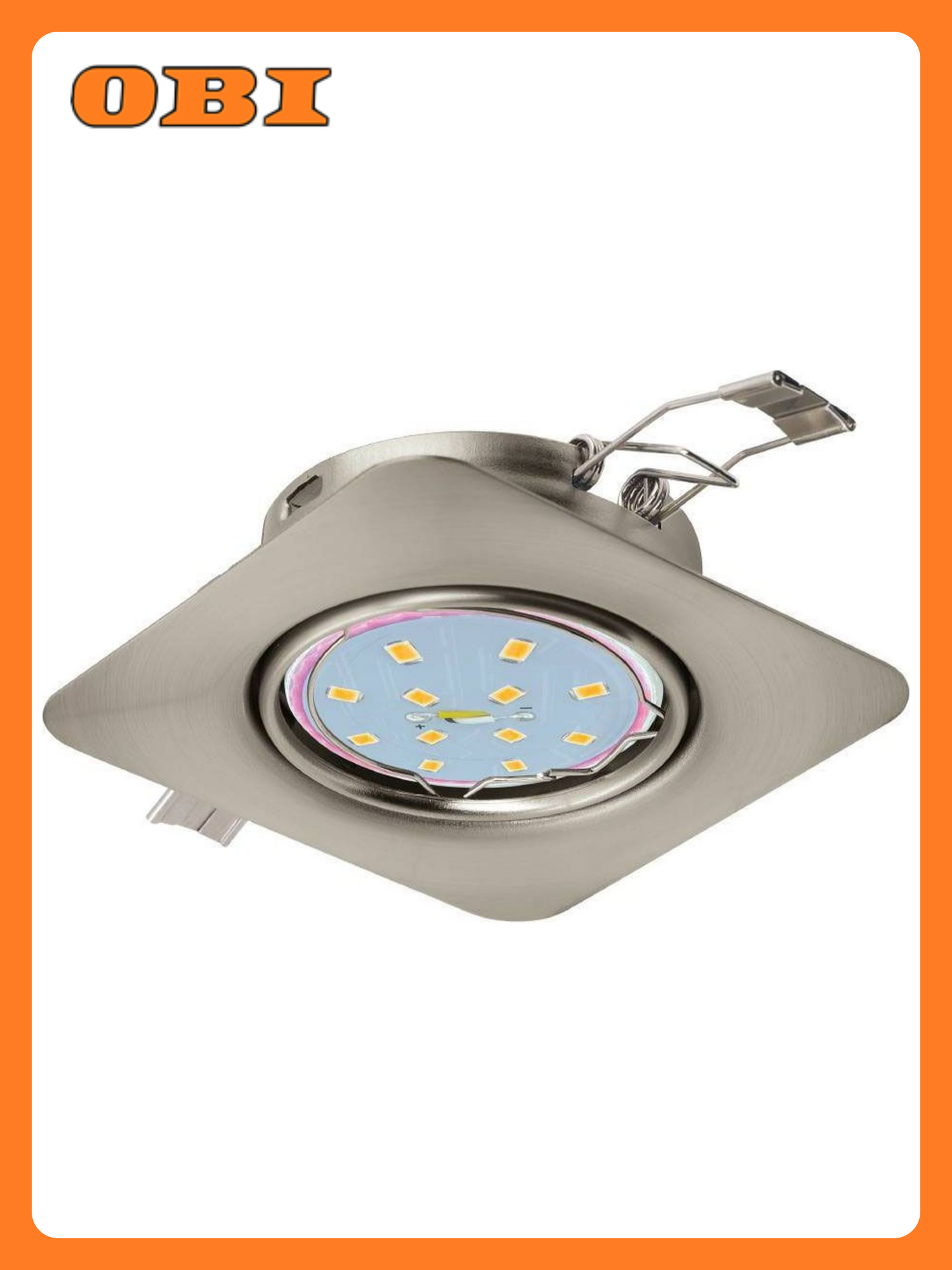 Встраиваемый светильник PENETO 1x5W (GU10) 87х87 сталь никель матовый