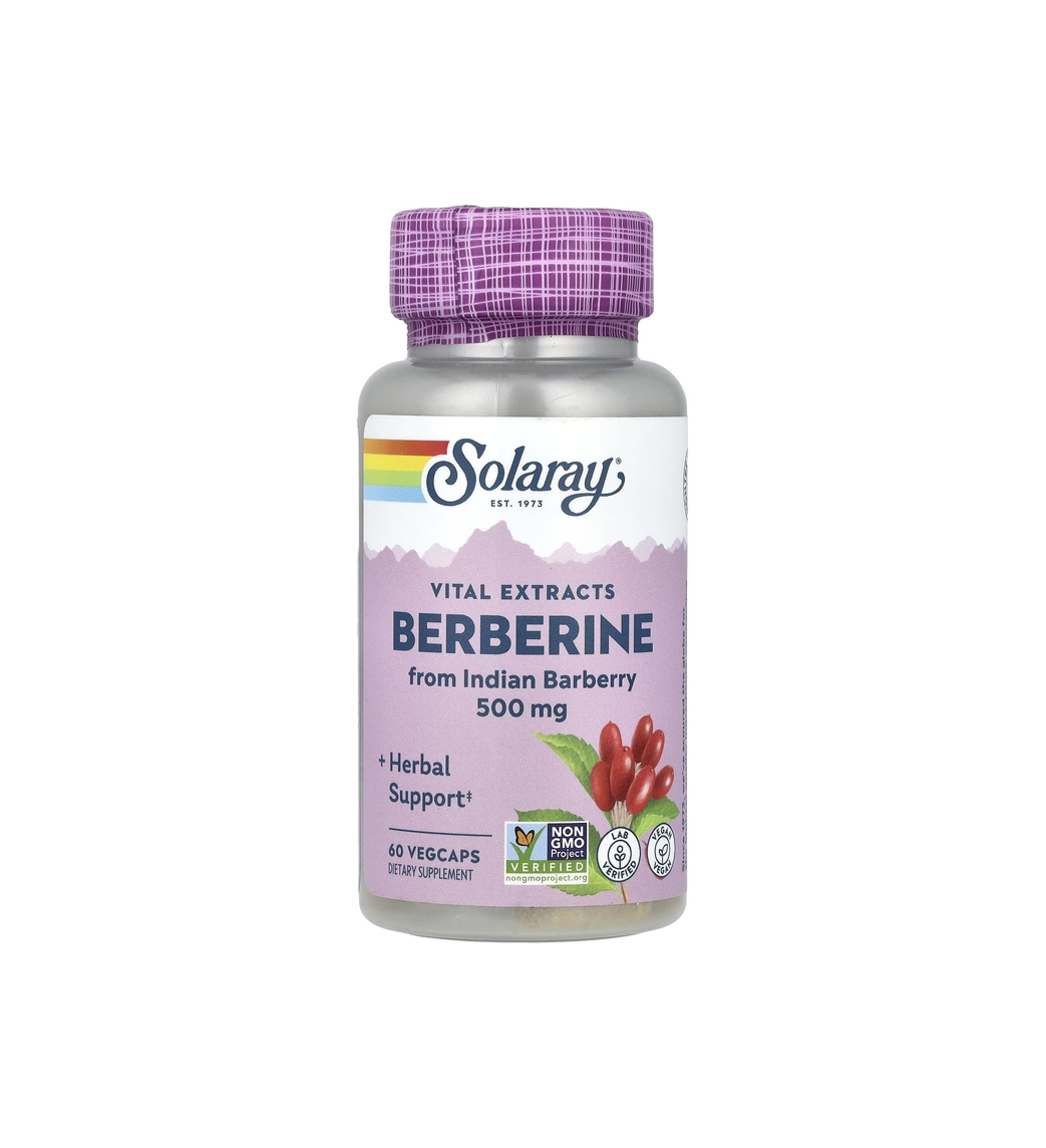 Берберин Solaray 500 мг N60 для контроля сахара и обмена веществ