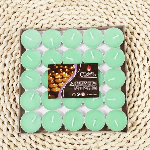 Декоративные ароматические чайные свечи Tea Lights, в форме сердца и круга, 50 шт