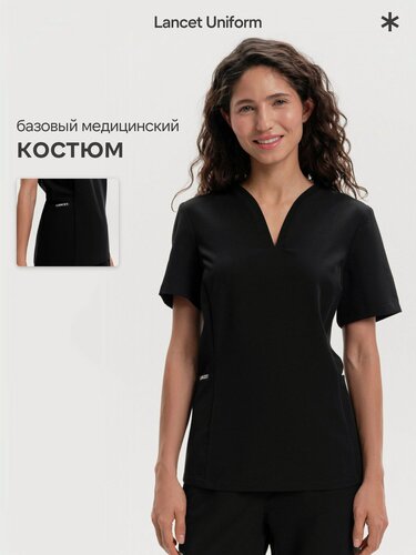 Изображение товара Lancetuniform Костюм медицинский женский с прямыми брюками черный