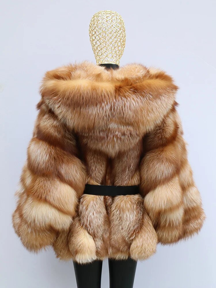 Женская двусторонняя куртка FURARISTOCRAT из золотого лисьего меха