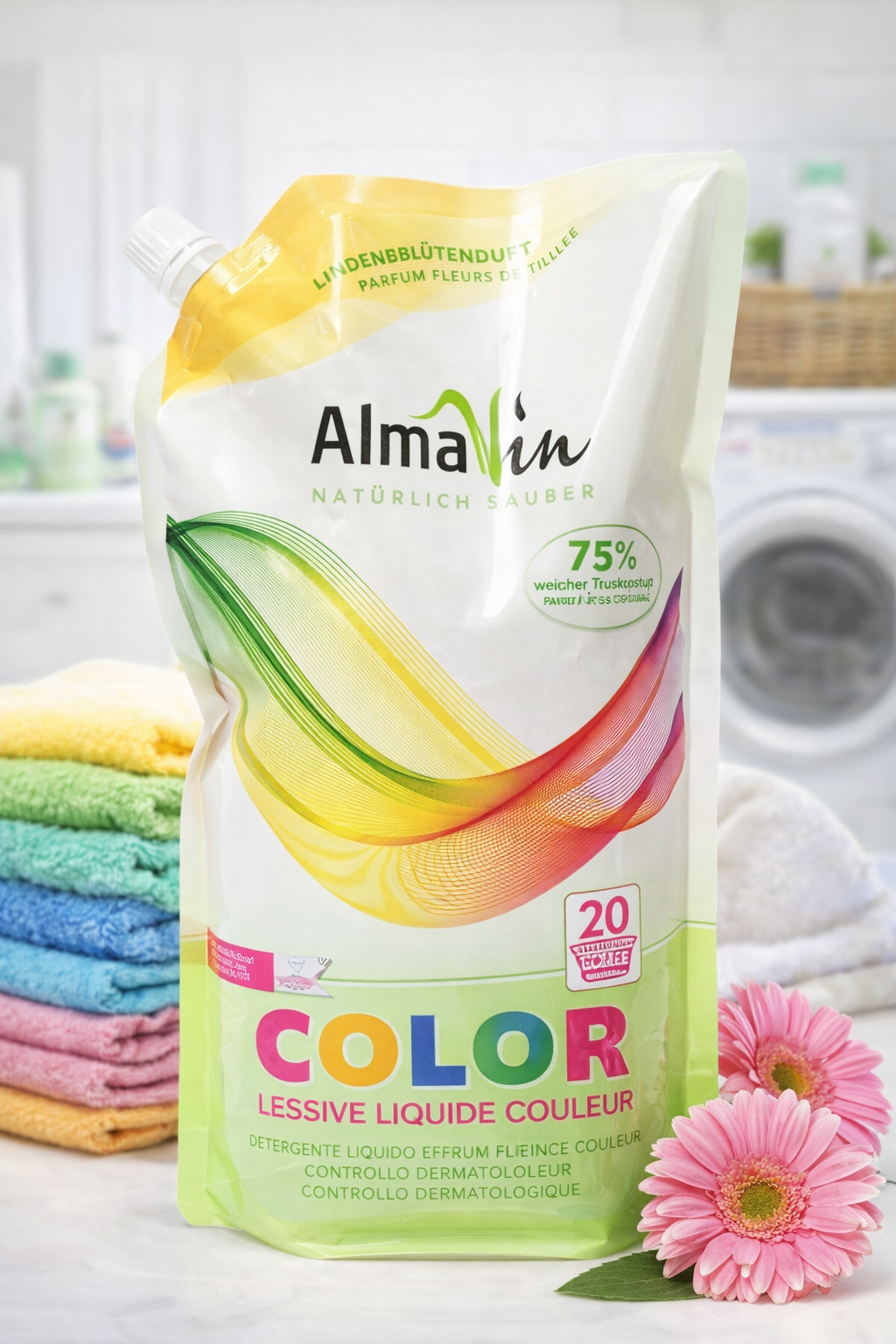 Жидкое средство AlmaWin Color Эко для стирки цветного белья, органическое , 1.5 л