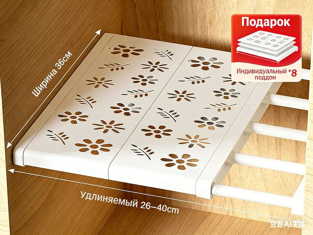 Полка Настенная Прямая, 36х40х2 см