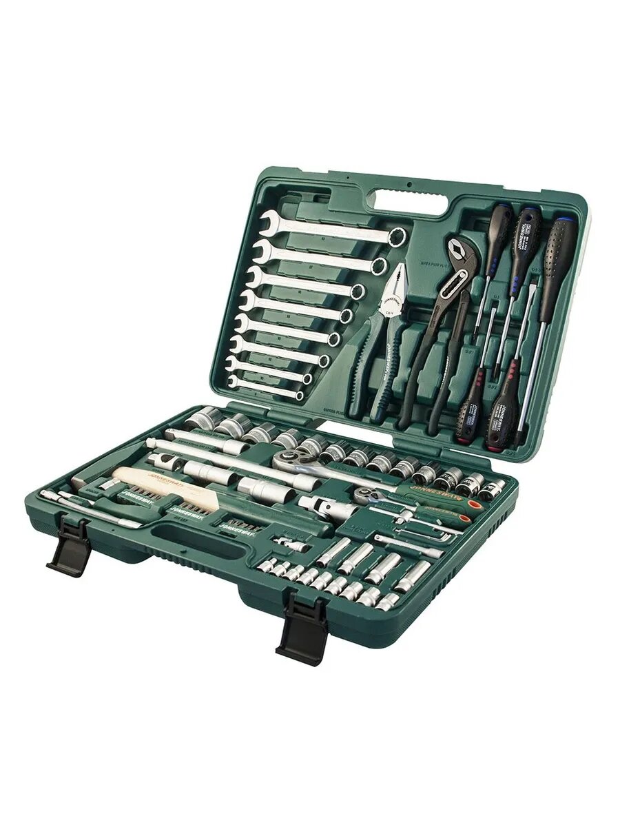 Набор инструментов 77 предметов, головки 1/2" и 1/4", ключи