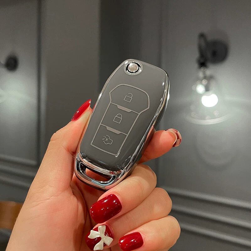 Ford C-Style одиночный чехол для ключа в премиум-сером цвете для автомобилей Ford - чехол для ключа