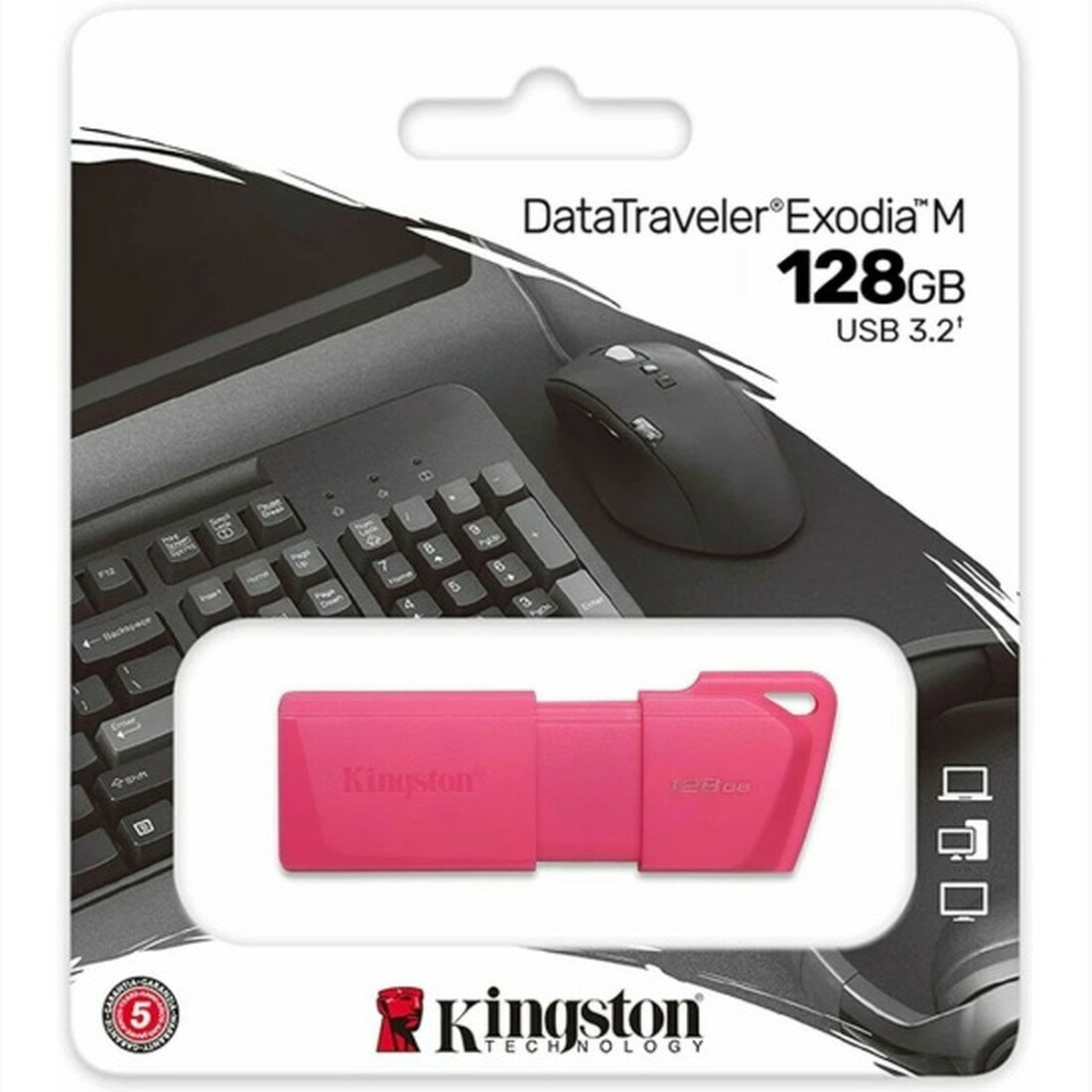 USB флешка Kingston 128Gb DataTraveler Exodia M USB 3.2 Gen 1 pink