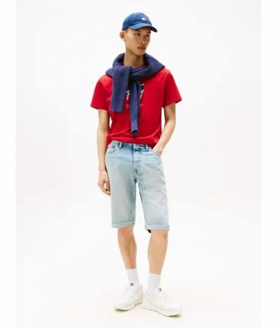 Футболка Tommy Jeans Signature Logo, размер M, красный — фото 1