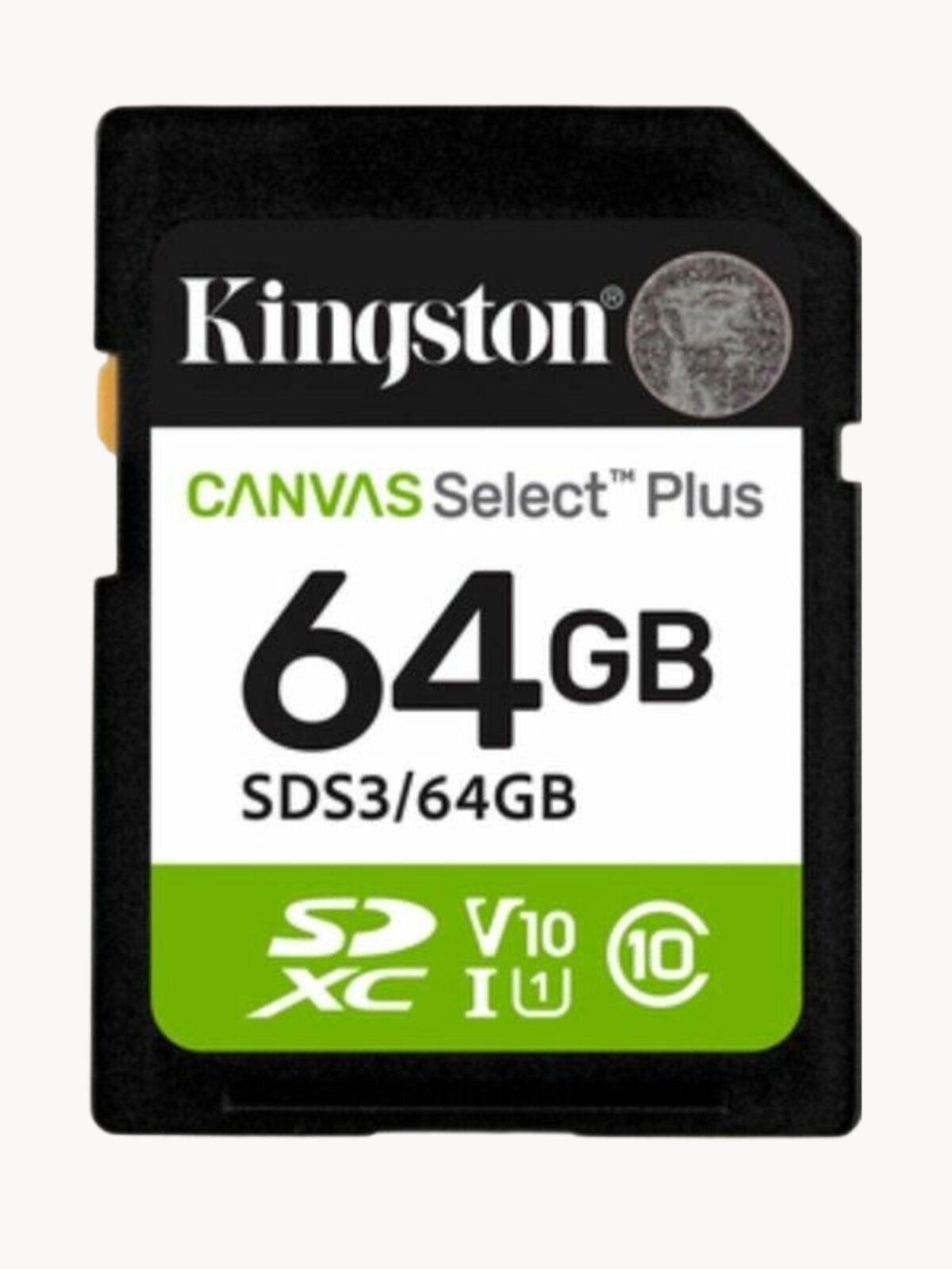 Карта памяти SD 64 ГБ Kingston Canvas Select Plus Gen.3 Class 10 (SDS3/64GB) UHS-I U1 V10 100 Мб/с