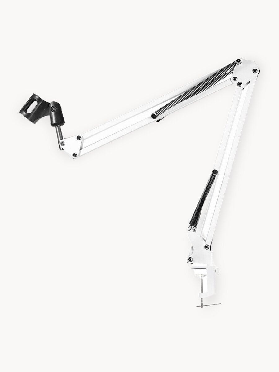 Пантограф кронштейн стойка для микрофона с переходником резьбы 3/8-5/8 белый