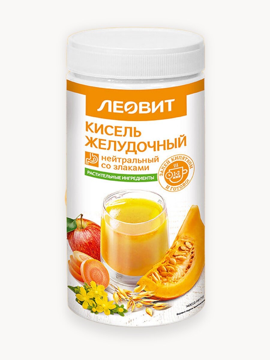 Кисель быстрого приготовления Желудочный Леовит натуральный растворимый для ЖКТ Банка 400г