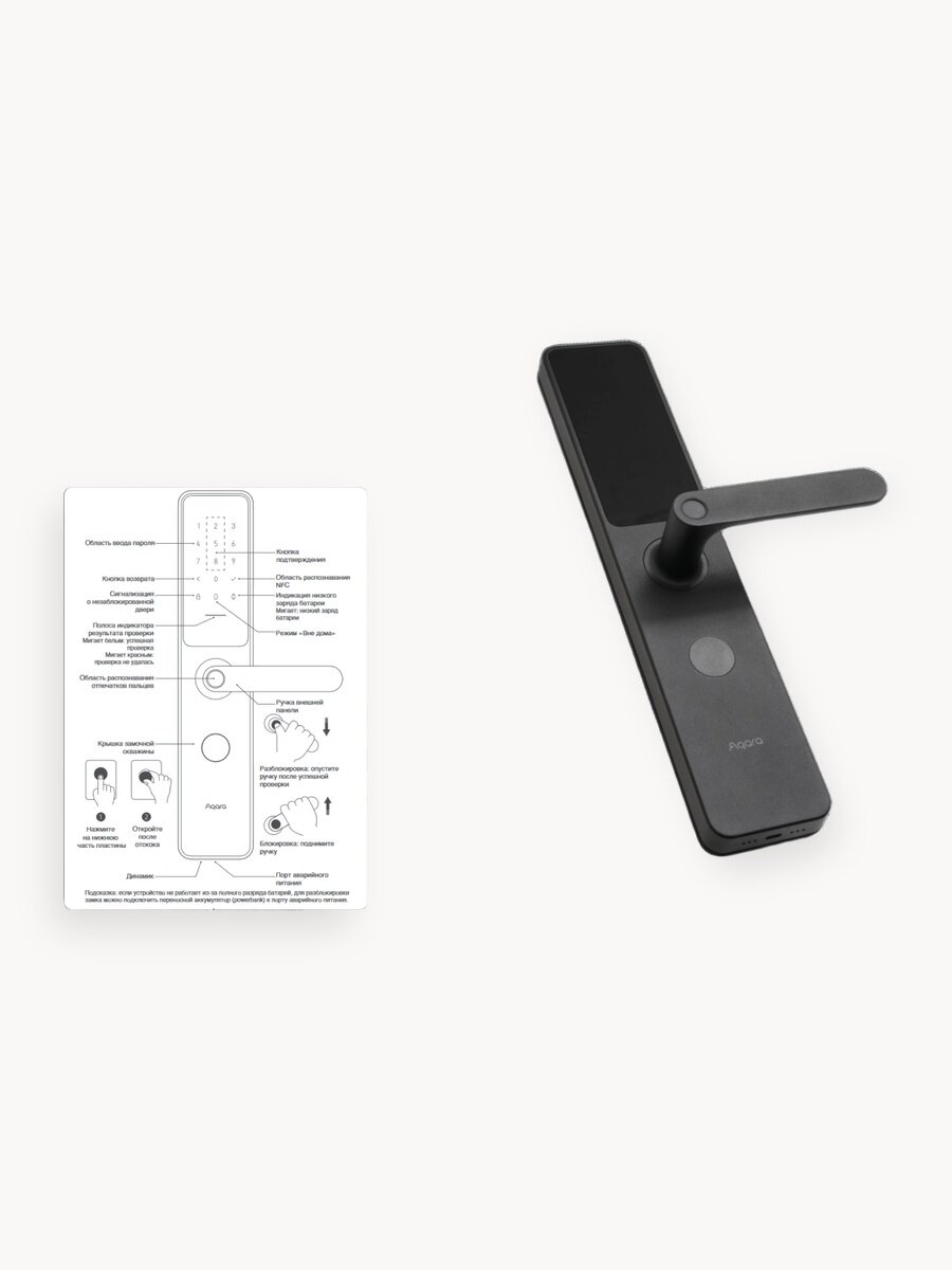 Умный дверной замок AQARA A100 Zigbee Edition ZNMS02ES черный