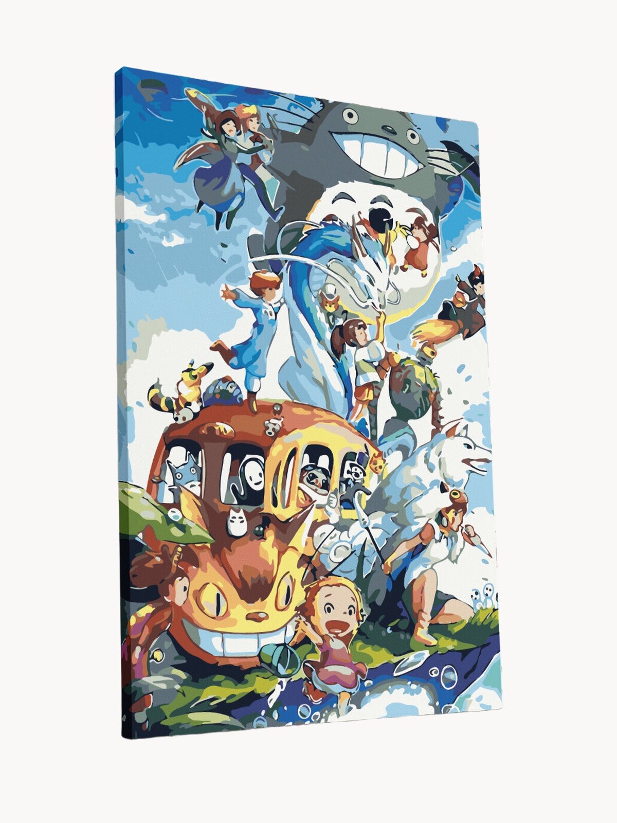 Картина по номерам на холсте с подрамником, аниме Хаяо Миядзаки "Ходячий замок Тоторо", 40х60 см