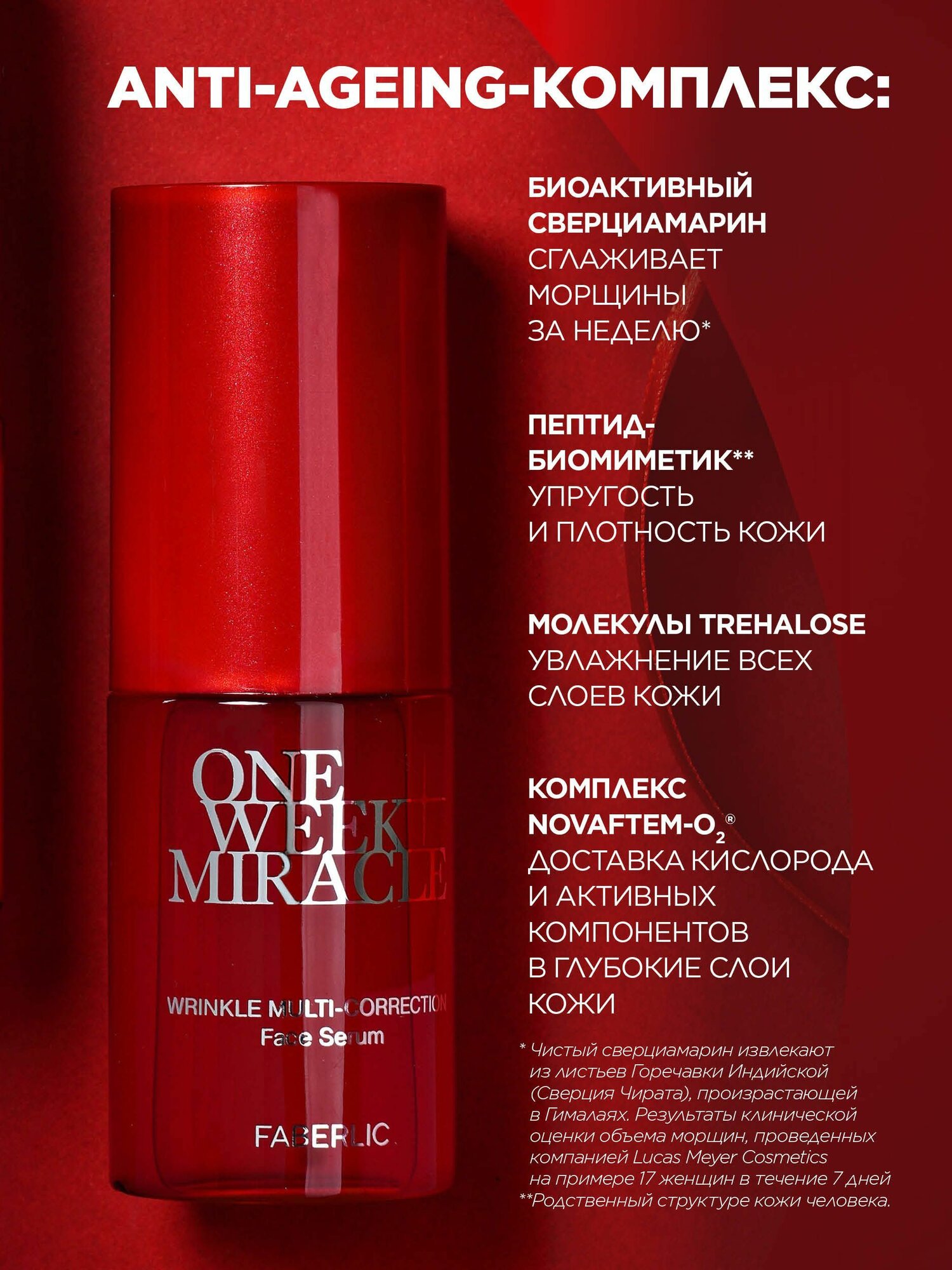 Изображение Faberlic Сыворотка для лица против всех видов морщин ONE WEEK MIRACLE Фаберлик