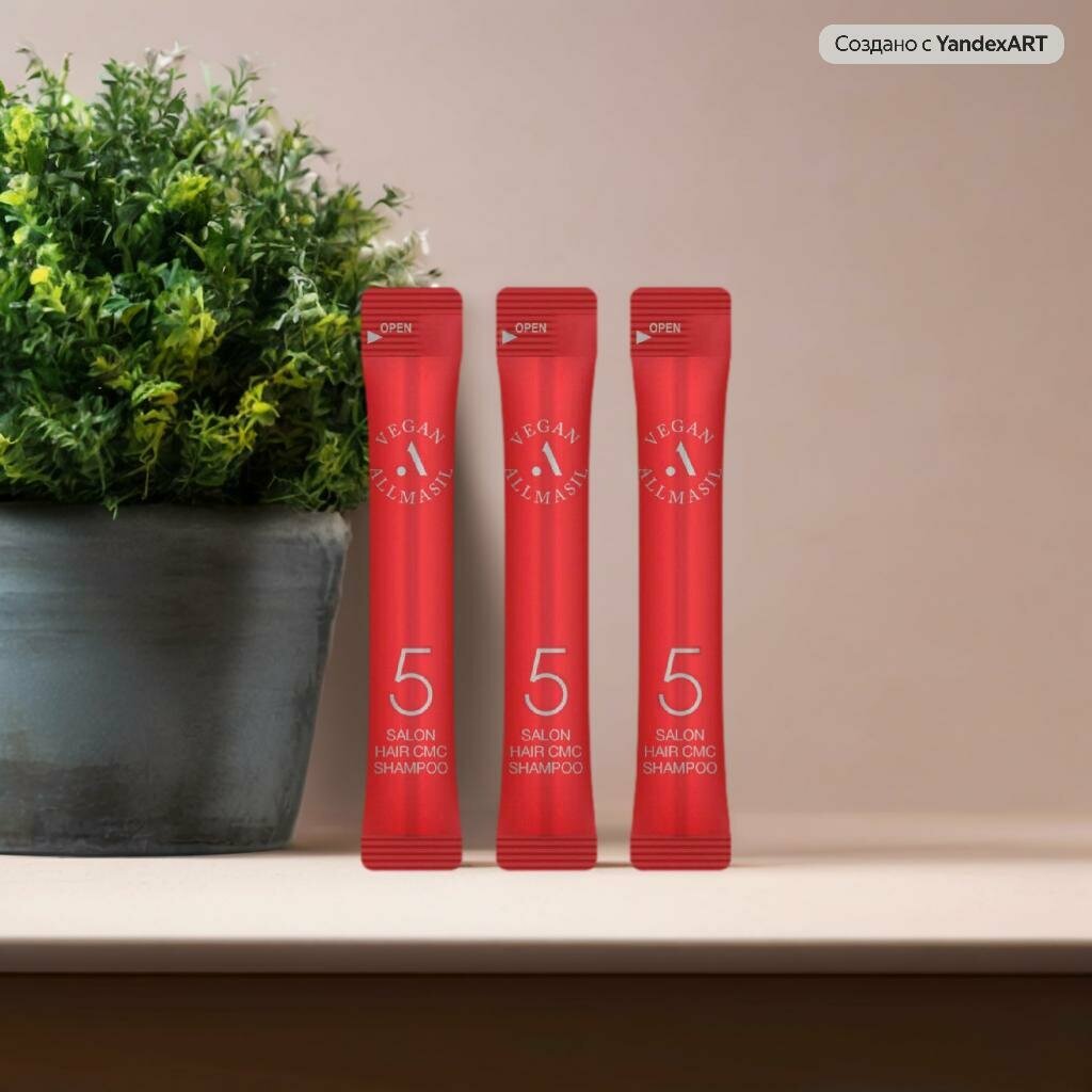 AllMasil Шампунь для волос восстанавливающий с аминокислотами / 5 Salon Hair CMC Shampoo Stick Pouch, 20 шт. х 8 мл