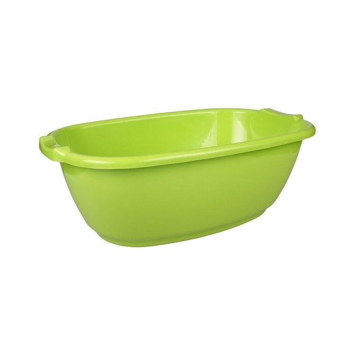 Таз хозяйственный Альтернатива овальный 15 л, пластиковый, без ручек, без крышки, салатовый