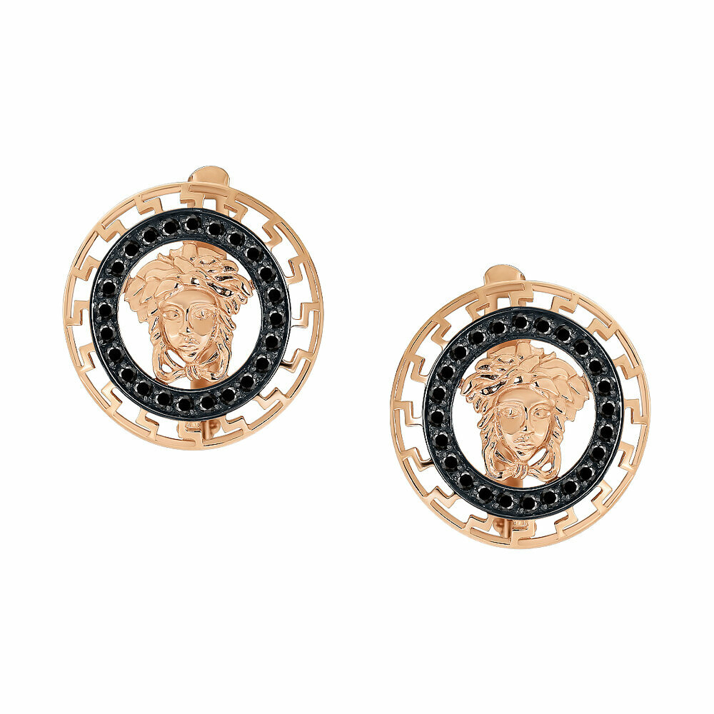 Серьги, красное золото, 585 проба, фианит