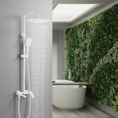 Изображение товара Душевая стойка со смесителем, тропическим душем и каскадным изливом Shevanik