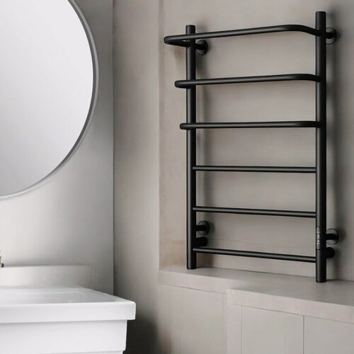 Изображение товара Полотенцесушитель электрический Тругор 500мм 800мм чёрный матовый