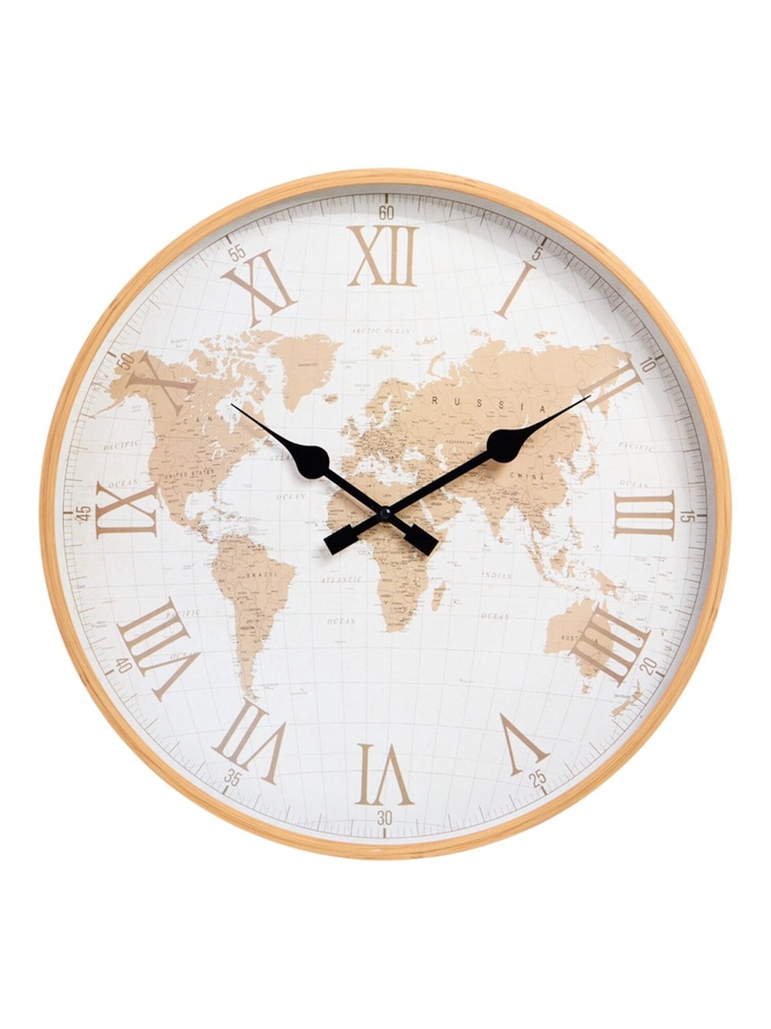 Часы настенные интерьерные «Карта мира» плавный ход циферблат d-50 см