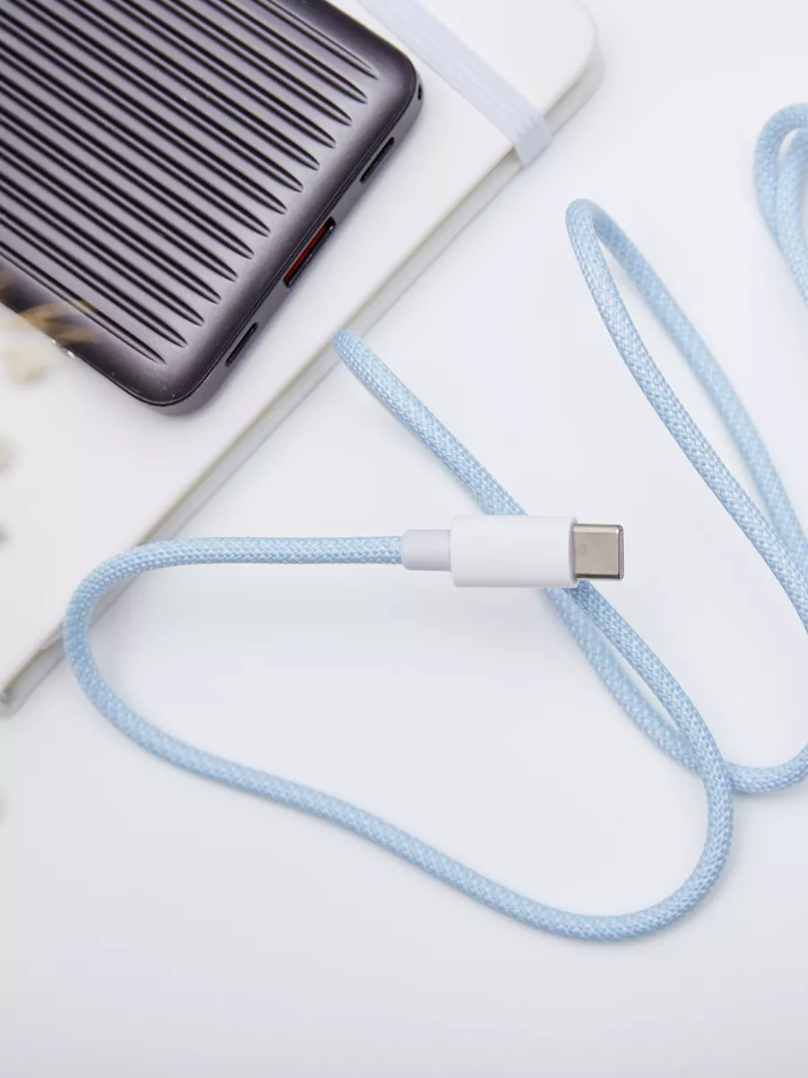 Зарядный кабель, для iPhone 15, Android, Type-C, 1 м, голубой — фото 1