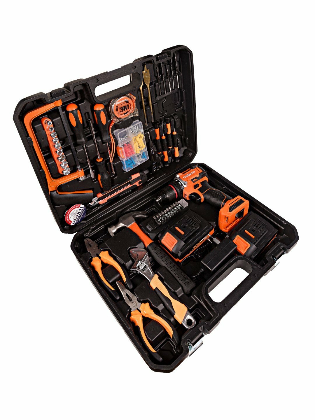 Шуруповерт ONEVOLT, VDI20/2.0-PRO-BR-2B, бесщёточный, 118 насадок — фото 1