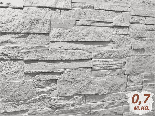 Изображение товара Декоративный камень Русский Камень Сланец классический Белый, 0,7 м. кв.