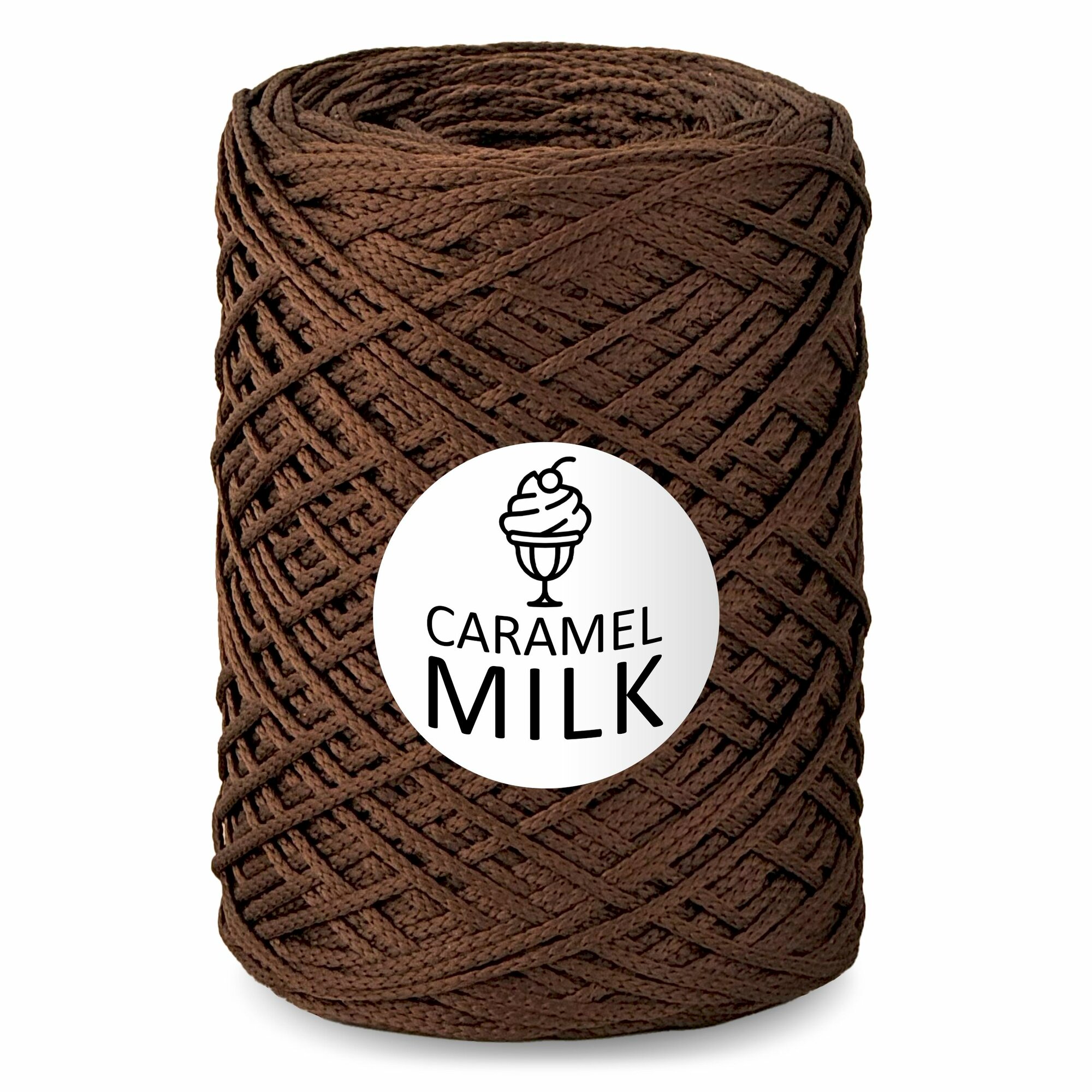 Шнур полиэфирный Caramel Milk Американо (8037) 400г, 300 м, 100% полиэфир, 3 мм 1 шт
