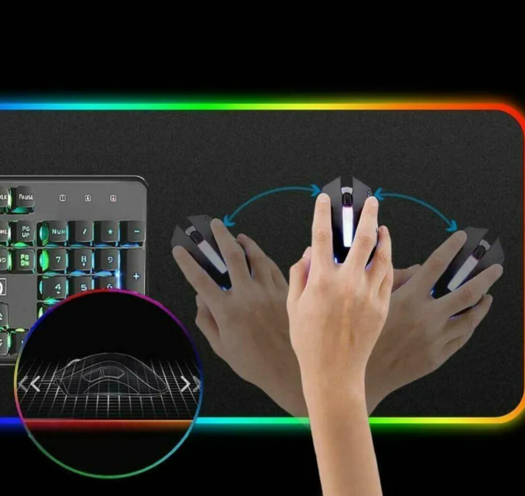Игровой коврик Redoro RS-07, для мыши, LED-подсветка, черный