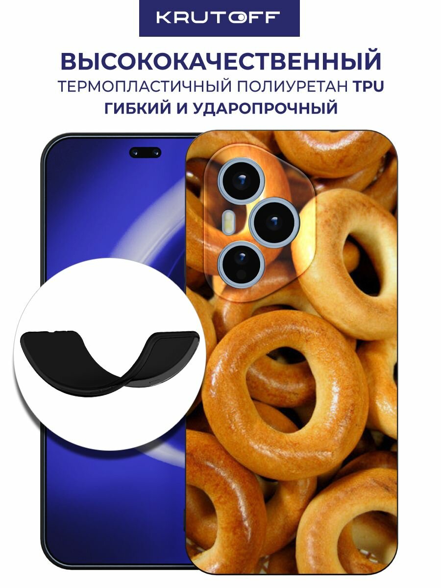 Чехол-накладка Krutoff Soft Case Сушки для Honor 400 Pro черный — фото 1