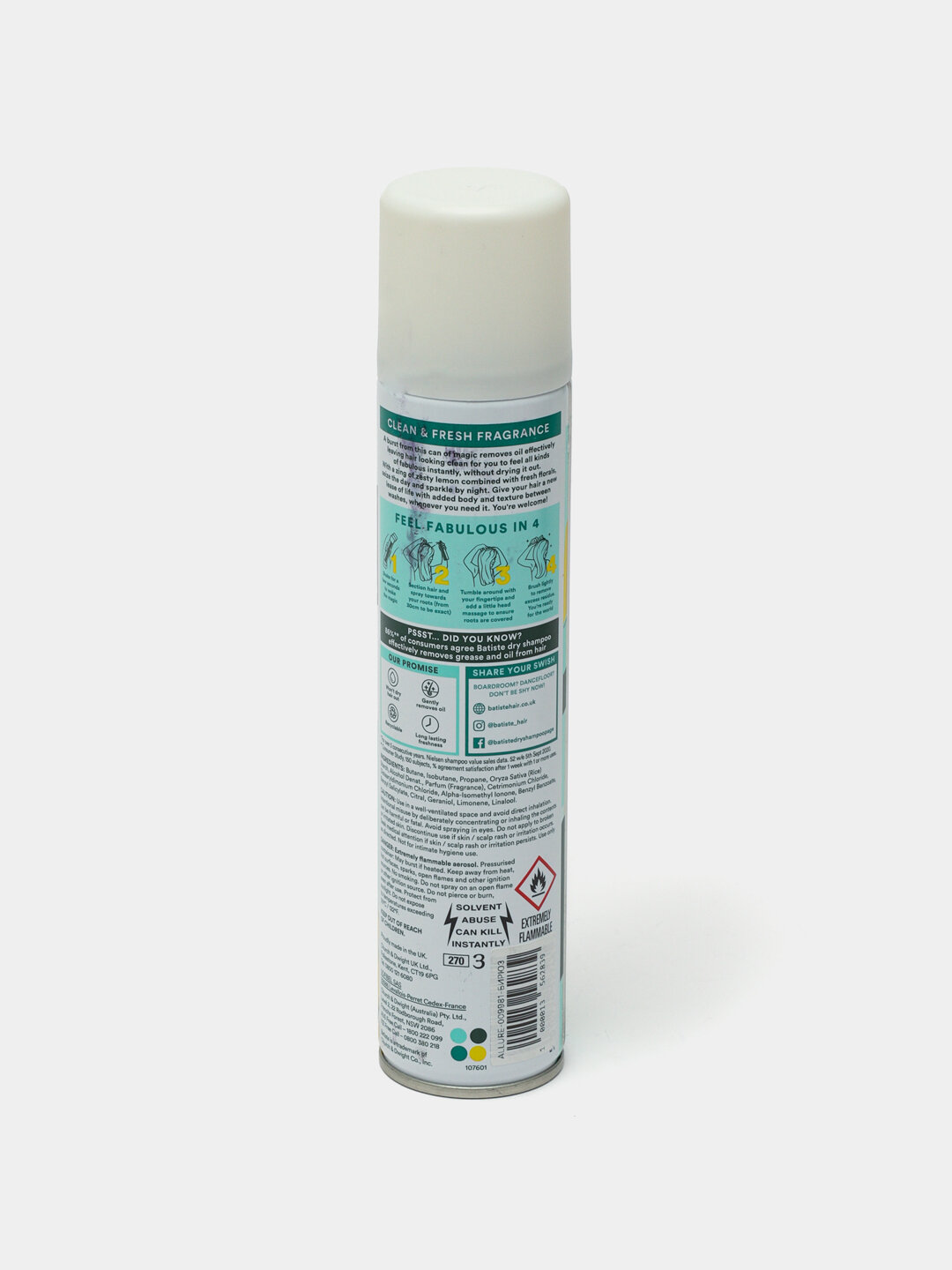 Batiste Dry Shampoo Сухой шампунь для всех типов волос, Original, 200 мл — фото 1