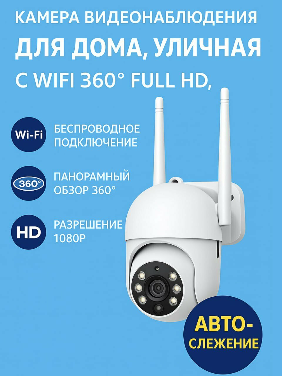 LumiGuard, Wi‑Fi, панорамный обзор 360°, инфракрасная подсветка, 1080p.