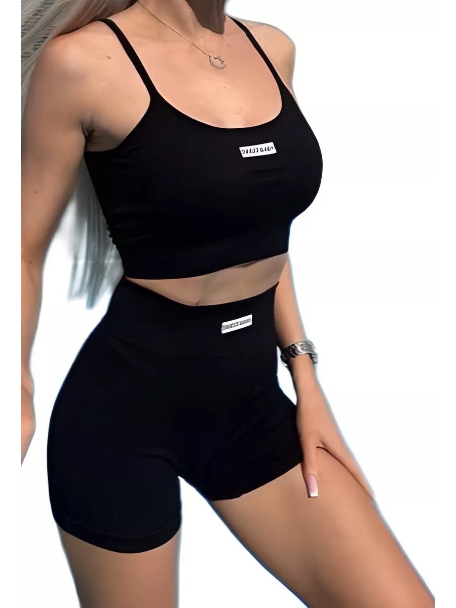 Костюм спортивный  костюм для фитнеса размер ONE SIZE /40-44 black