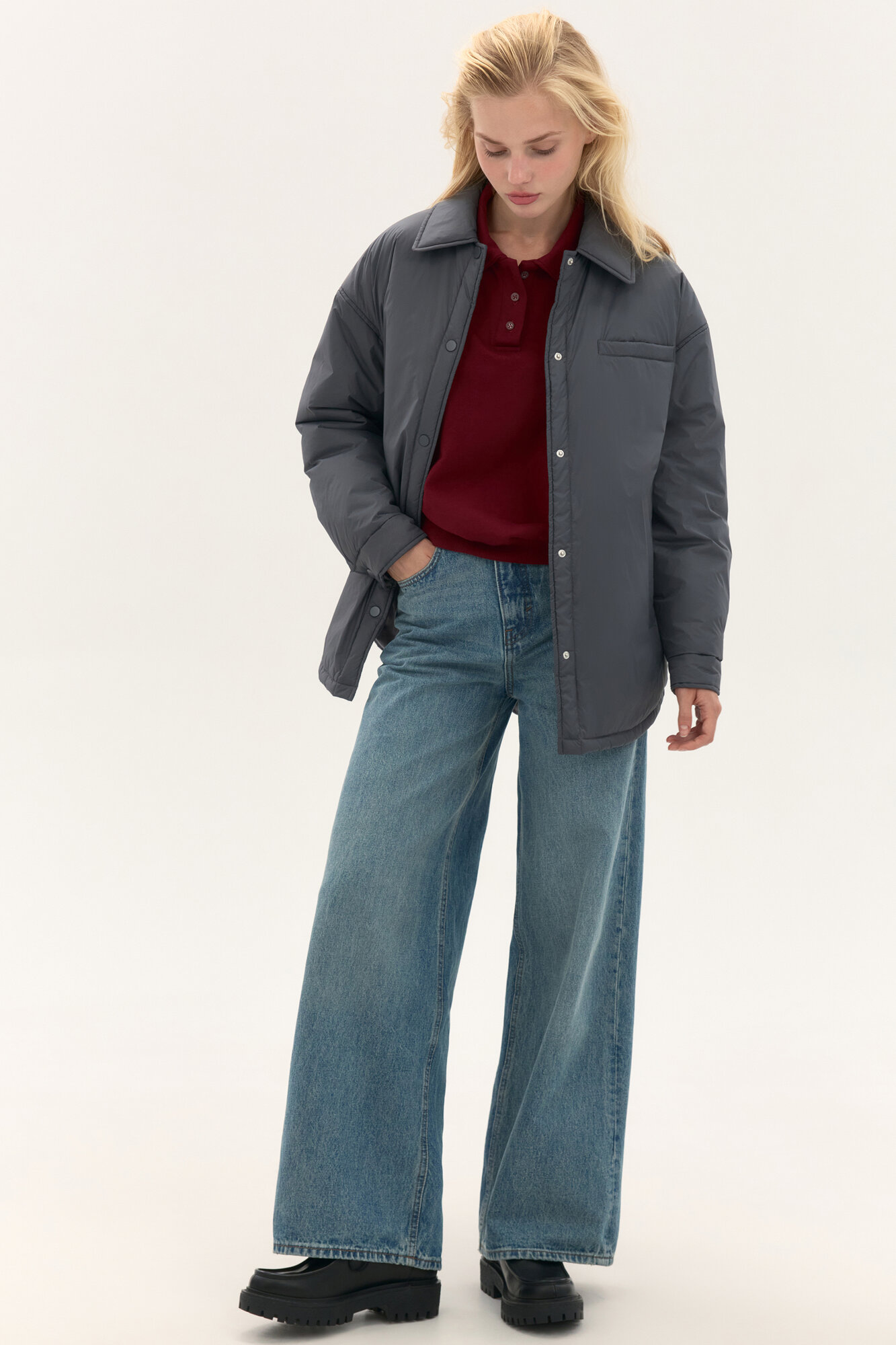 Пальто Befree Капсула Gentle retro размер XS темно-серый