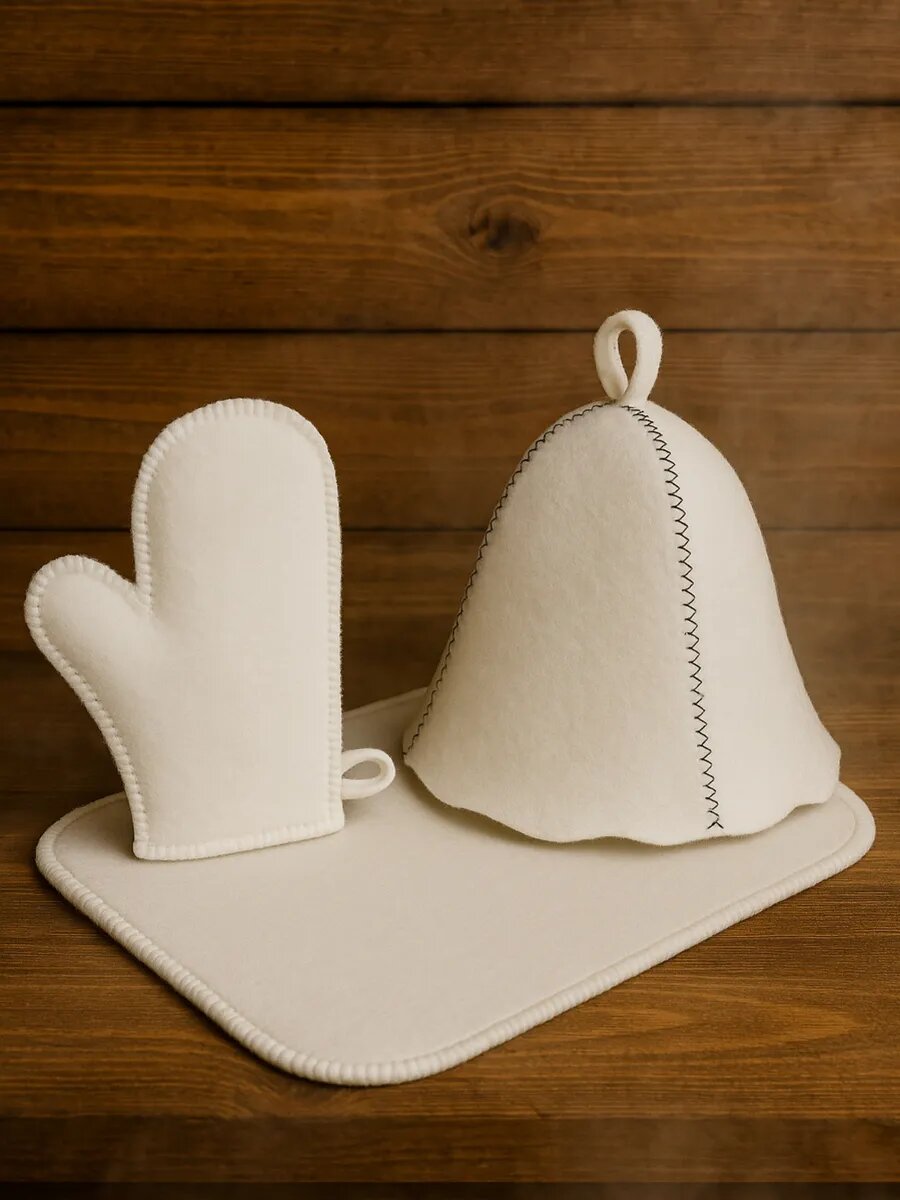 Шапка для Бани Банный Набор Белый