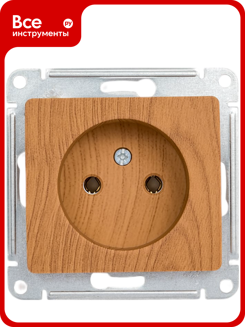 Розетка Systeme Electric GLOSSA без заземления, 16А, дерево ДУБ GSL000541