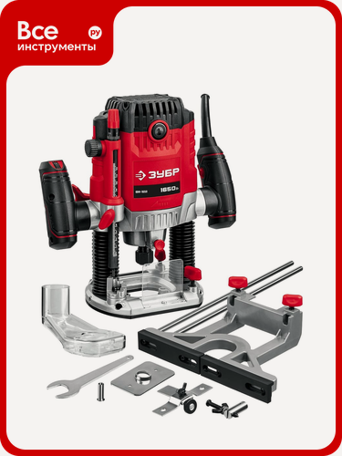 Изображение товара Универсальный фрезер ЗУБР 1650 Вт ФМ-1650, без стартового рывка, плавный пуск, встроенный пылеотсос, ручной