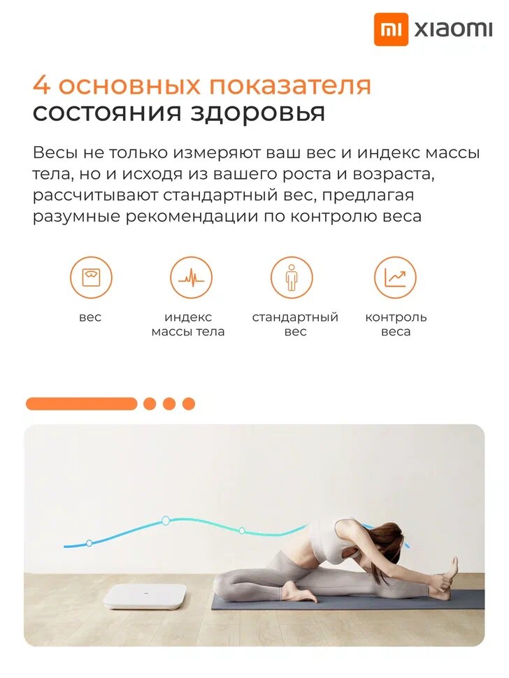 Изображение Электронные весы Xiaomi Mi Smart Scale S200, с памятью, точность 50г, 150кг