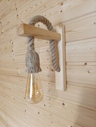 Настенный деревянный светильник в стиле Лофт (Натуральное дерево + Бесцветное масло)