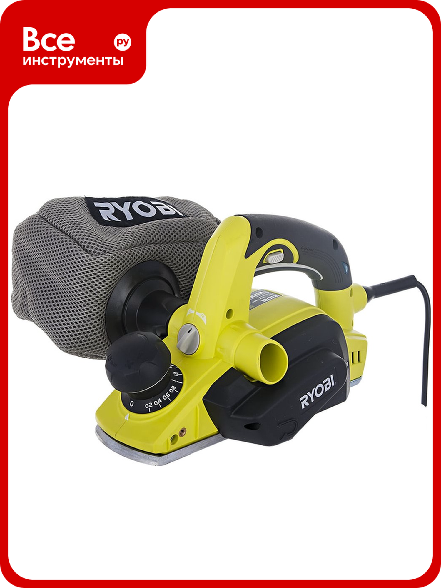 Рубанок Ryobi EPN6082CHG щеточный двигатель пылесборник 16000 об/мин